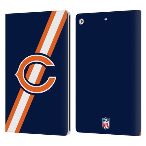 NFL Chicago Bears Logo Stripes Leather Book Wallet Case Cover For Apple iPad 10.2 2019/2020/2021