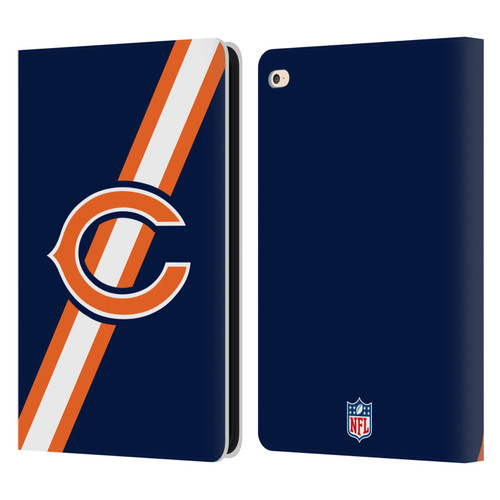 NFL Chicago Bears Logo Stripes Leather Book Wallet Case Cover For Apple iPad Air 2 (2014)