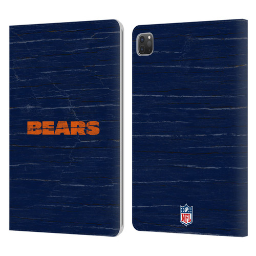 NFL Chicago Bears Logo Distressed Look Leather Book Wallet Case Cover For Apple iPad Pro 11 2020 / 2021 / 2022