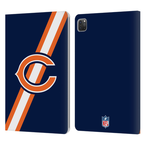 NFL Chicago Bears Logo Stripes Leather Book Wallet Case Cover For Apple iPad Pro 11 2020 / 2021 / 2022