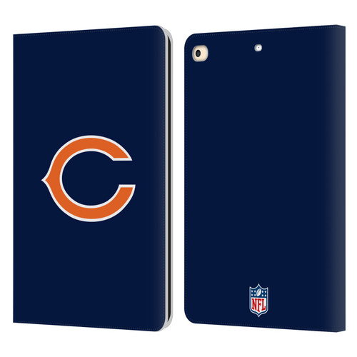 NFL Chicago Bears Logo Plain Leather Book Wallet Case Cover For Apple iPad 9.7 2017 / iPad 9.7 2018