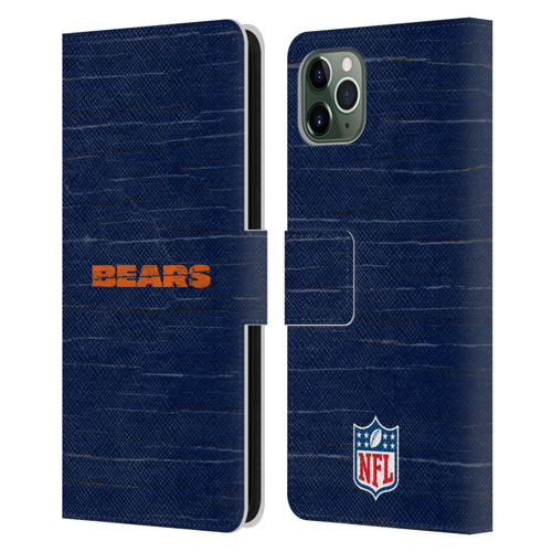 NFL Chicago Bears Logo Distressed Look Leather Book Wallet Case Cover For Apple iPhone 11 Pro Max