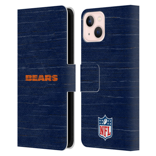 NFL Chicago Bears Logo Distressed Look Leather Book Wallet Case Cover For Apple iPhone 13 NFL Chicago Bears Logo Distressed Look Leather Book Wallet Case Cover For Apple iPhone 13