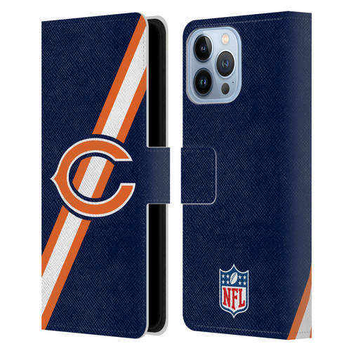 NFL Chicago Bears Logo Stripes Leather Book Wallet Case Cover For Apple iPhone 13 Pro Max