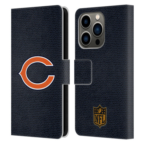 NFL Chicago Bears Logo Football Leather Book Wallet Case Cover For Apple iPhone 14 Pro