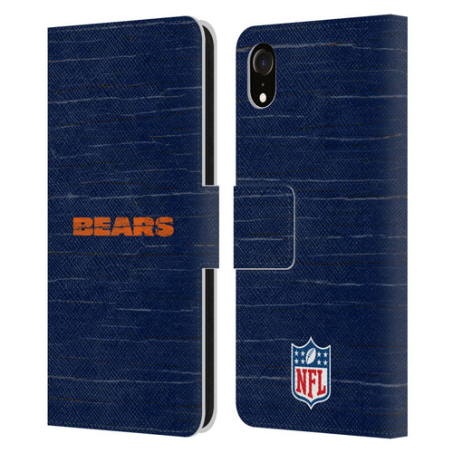 NFL Chicago Bears Logo Distressed Look Leather Book Wallet Case Cover For Apple iPhone XR