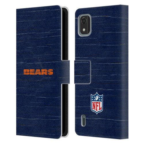 NFL Chicago Bears Logo Distressed Look Leather Book Wallet Case Cover For Nokia C2 2nd Edition