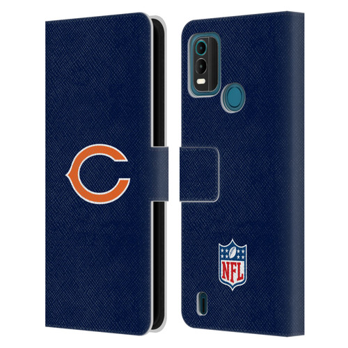 NFL Chicago Bears Logo Plain Leather Book Wallet Case Cover For Nokia G11 Plus
