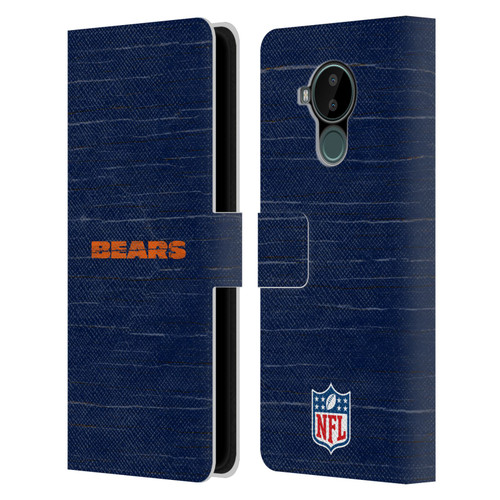 NFL Chicago Bears Logo Distressed Look Leather Book Wallet Case Cover For Nokia C30