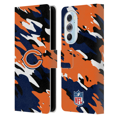 NFL Chicago Bears Logo Camou Leather Book Wallet Case Cover For Motorola Edge X30