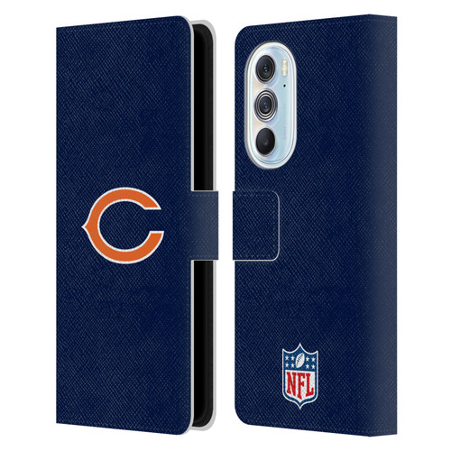 NFL Chicago Bears Logo Plain Leather Book Wallet Case Cover For Motorola Edge X30