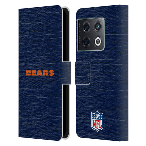NFL Chicago Bears Logo Distressed Look Leather Book Wallet Case Cover For OnePlus 10 Pro