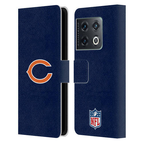 NFL Chicago Bears Logo Plain Leather Book Wallet Case Cover For OnePlus 10 Pro