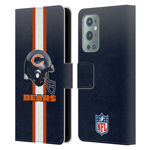 NFL Chicago Bears Logo Helmet Leather Book Wallet Case Cover For OnePlus 9