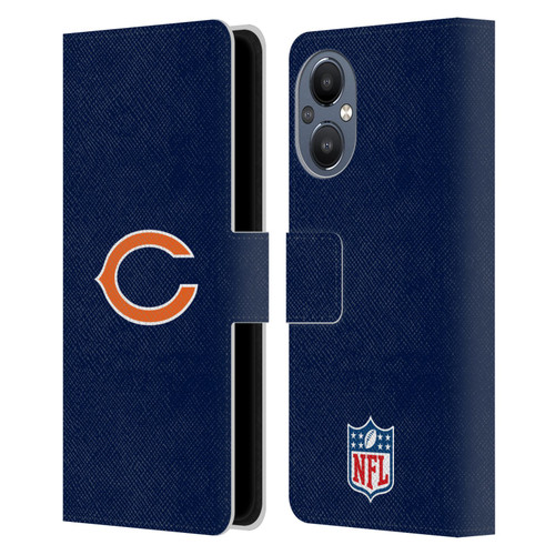 NFL Chicago Bears Logo Plain Leather Book Wallet Case Cover For OnePlus Nord N20 5G