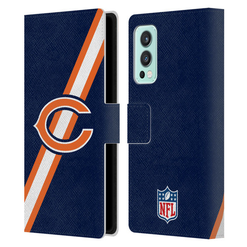 NFL Chicago Bears Logo Stripes Leather Book Wallet Case Cover For OnePlus Nord 2 5G