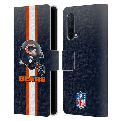 NFL Chicago Bears Logo Helmet Leather Book Wallet Case Cover For OnePlus Nord CE 5G