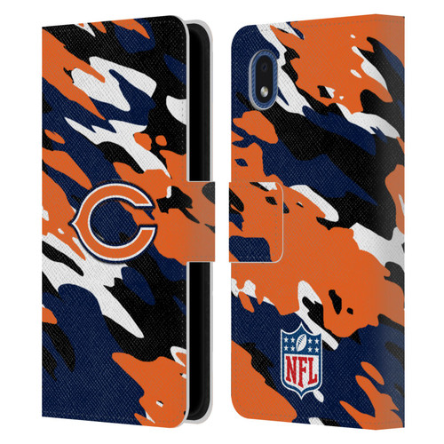 NFL Chicago Bears Logo Camou Leather Book Wallet Case Cover For Samsung Galaxy A01 Core (2020)