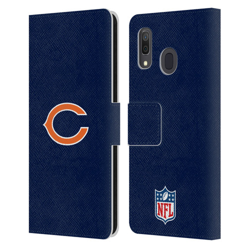 NFL Chicago Bears Logo Plain Leather Book Wallet Case Cover For Samsung Galaxy A33 5G (2022)