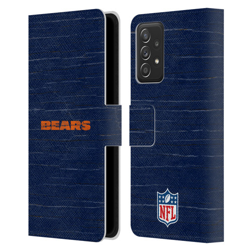 NFL Chicago Bears Logo Distressed Look Leather Book Wallet Case Cover For Samsung Galaxy A53 5G (2022)