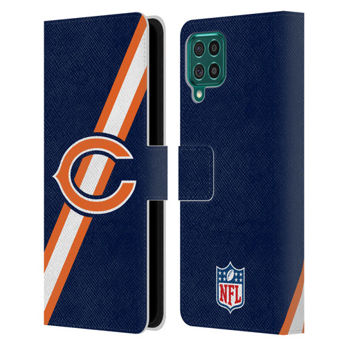 NFL Chicago Bears Logo Stripes Leather Book Wallet Case Cover For Samsung Galaxy F62 (2021)