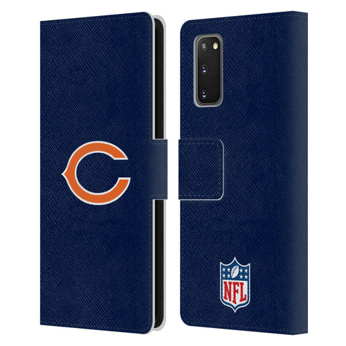 NFL Chicago Bears Logo Plain Leather Book Wallet Case Cover For Samsung Galaxy S20 / S20 5G