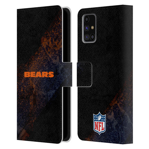 NFL Chicago Bears Logo Blur Leather Book Wallet Case Cover For Samsung Galaxy M31s (2020)