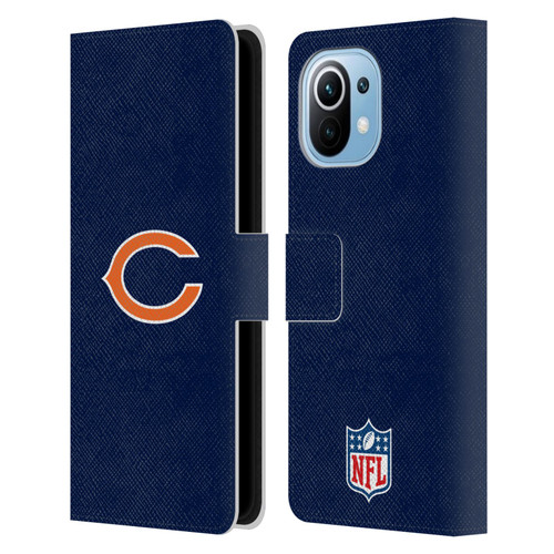 NFL Chicago Bears Logo Plain Leather Book Wallet Case Cover For Xiaomi Mi 11