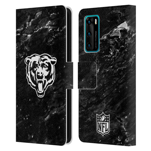 NFL Chicago Bears Artwork Marble Leather Book Wallet Case Cover For Huawei P40 5G