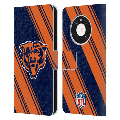 NFL Chicago Bears Artwork Stripes Leather Book Wallet Case Cover For Huawei Mate 40 Pro 5G