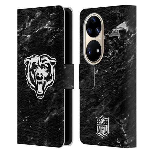 NFL Chicago Bears Artwork Marble Leather Book Wallet Case Cover For Huawei P50 Pro