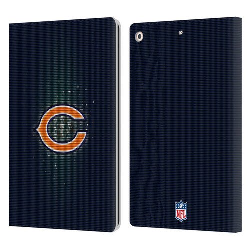 NFL Chicago Bears Artwork LED Leather Book Wallet Case Cover For Apple iPad 10.2 2019/2020/2021
