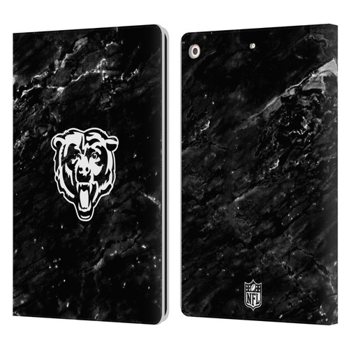 NFL Chicago Bears Artwork Marble Leather Book Wallet Case Cover For Apple iPad 10.2 2019/2020/2021