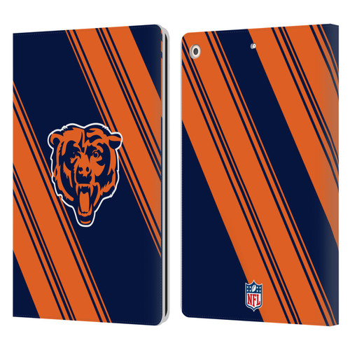 NFL Chicago Bears Artwork Stripes Leather Book Wallet Case Cover For Apple iPad 10.2 2019/2020/2021