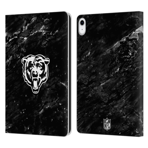 NFL Chicago Bears Artwork Marble Leather Book Wallet Case Cover For Apple iPad 10.9 (2022)