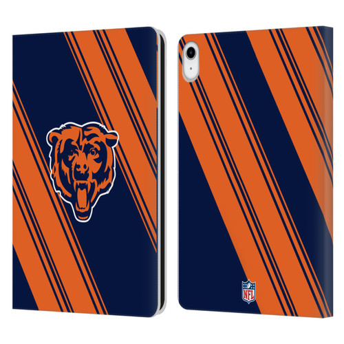 NFL Chicago Bears Artwork Stripes Leather Book Wallet Case Cover For Apple iPad 10.9 2022/2025