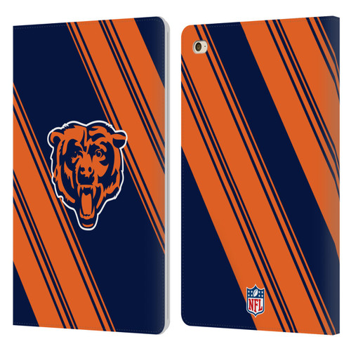 NFL Chicago Bears Artwork Stripes Leather Book Wallet Case Cover For Apple iPad mini 4