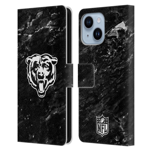 NFL Chicago Bears Artwork Marble Leather Book Wallet Case Cover For Apple iPhone 14 Plus