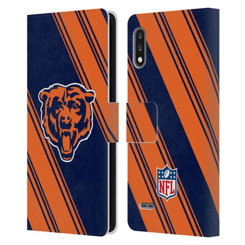 NFL Chicago Bears Artwork Stripes Leather Book Wallet Case Cover For LG K22