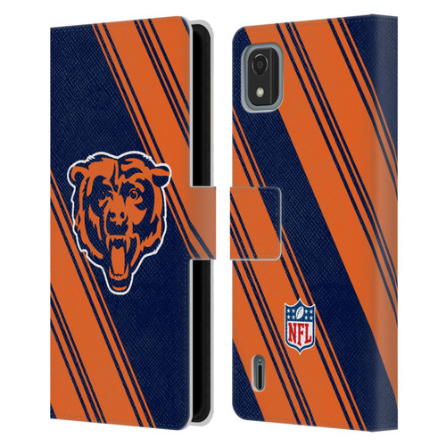 NFL Chicago Bears Artwork Stripes Leather Book Wallet Case Cover For Nokia C2 2nd Edition