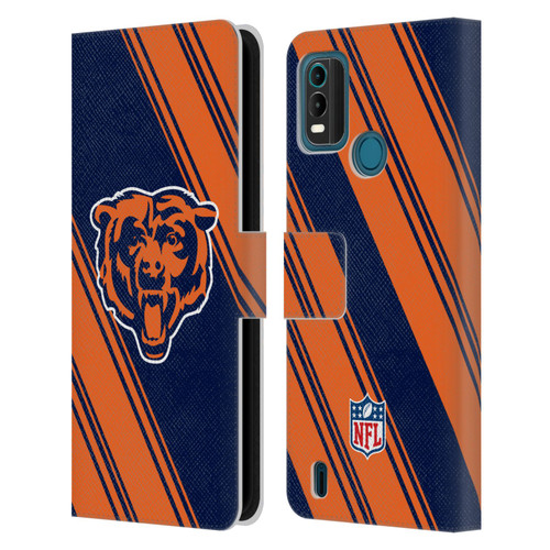 NFL Chicago Bears Artwork Stripes Leather Book Wallet Case Cover For Nokia G11 Plus