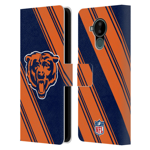 NFL Chicago Bears Artwork Stripes Leather Book Wallet Case Cover For Nokia C30