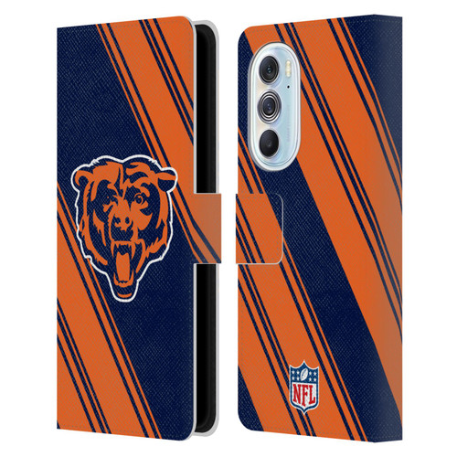 NFL Chicago Bears Artwork Stripes Leather Book Wallet Case Cover For Motorola Edge X30