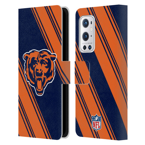 NFL Chicago Bears Artwork Stripes Leather Book Wallet Case Cover For OnePlus 9 Pro