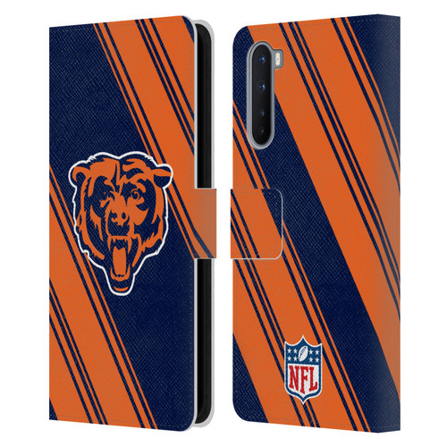NFL Chicago Bears Artwork Stripes Leather Book Wallet Case Cover For OnePlus Nord 5G