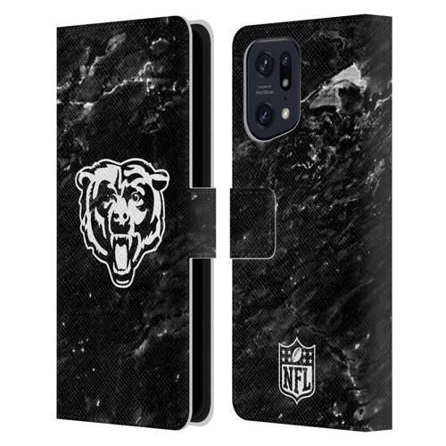 NFL Chicago Bears Artwork Marble Leather Book Wallet Case Cover For OPPO Find X5