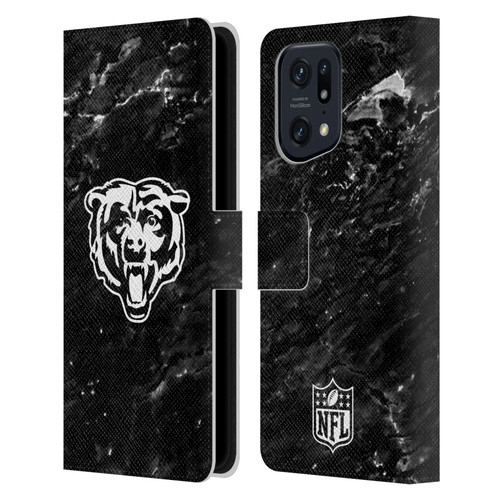 NFL Chicago Bears Artwork Marble Leather Book Wallet Case Cover For OPPO Find X5 Pro