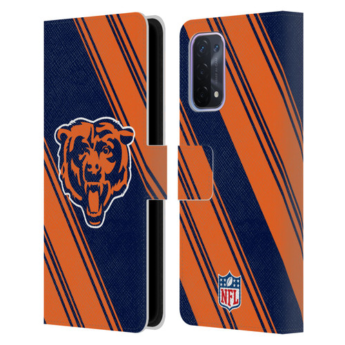 NFL Chicago Bears Artwork Stripes Leather Book Wallet Case Cover For OPPO A54 5G