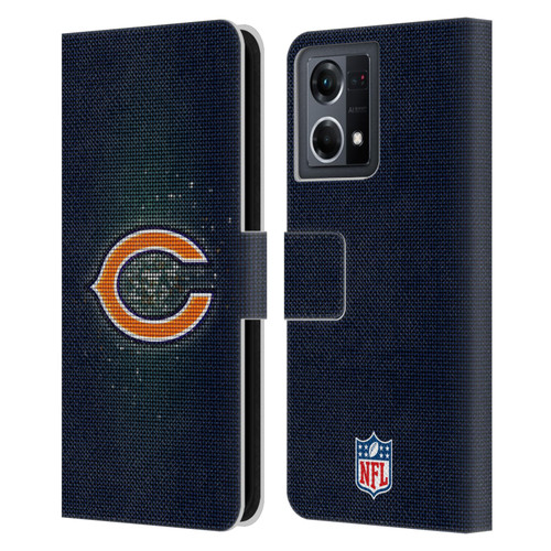 NFL Chicago Bears Artwork LED Leather Book Wallet Case Cover For OPPO Reno8 4G