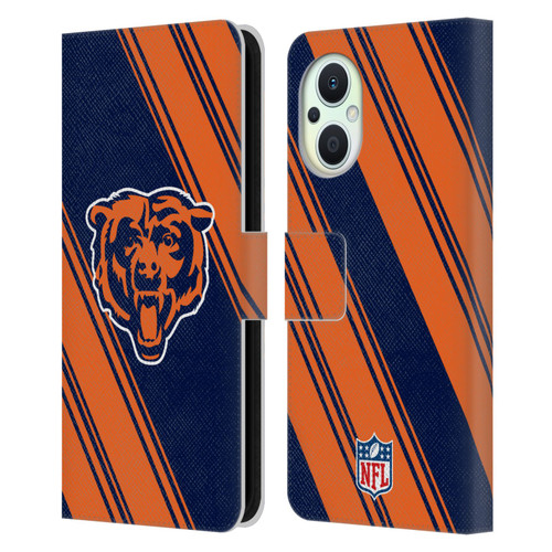 NFL Chicago Bears Artwork Stripes Leather Book Wallet Case Cover For OPPO Reno8 Lite